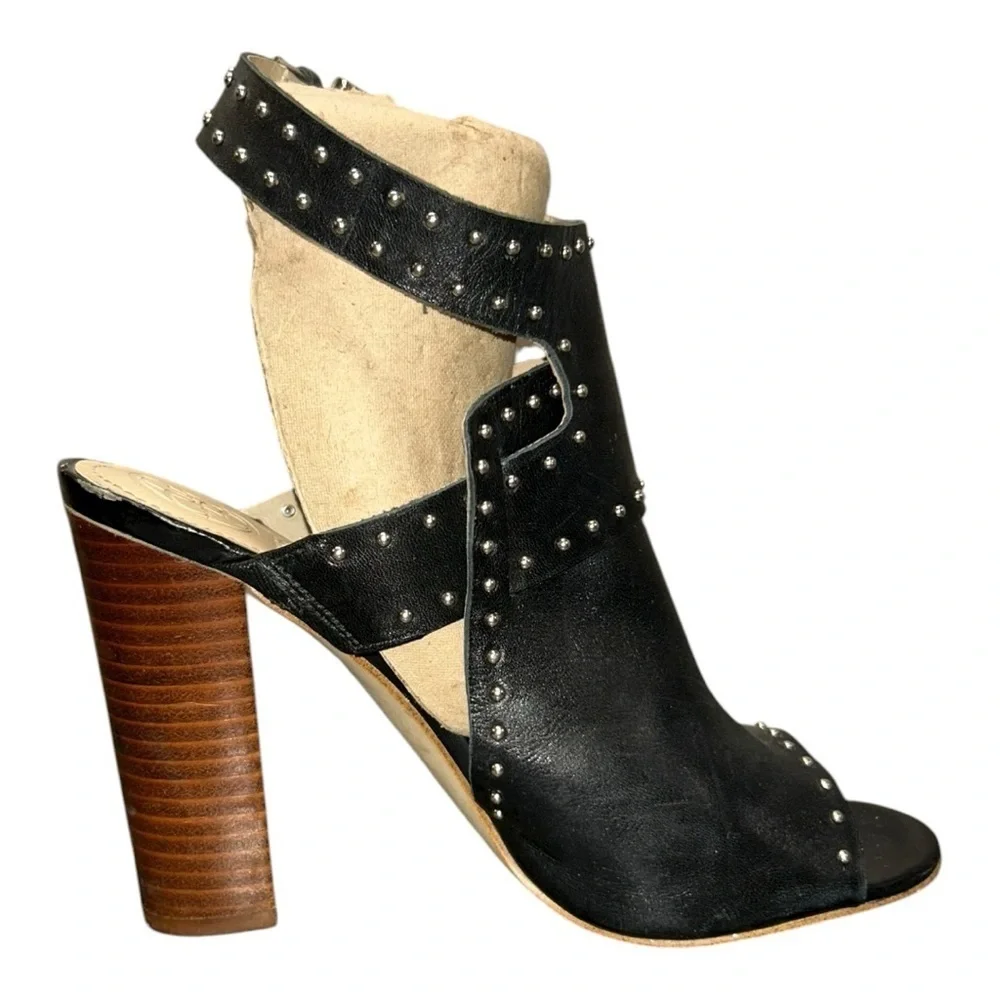 GUESS Gwerika Black Peep-Toe High heels Sandals – Women’s Size 6 M Leather Upper